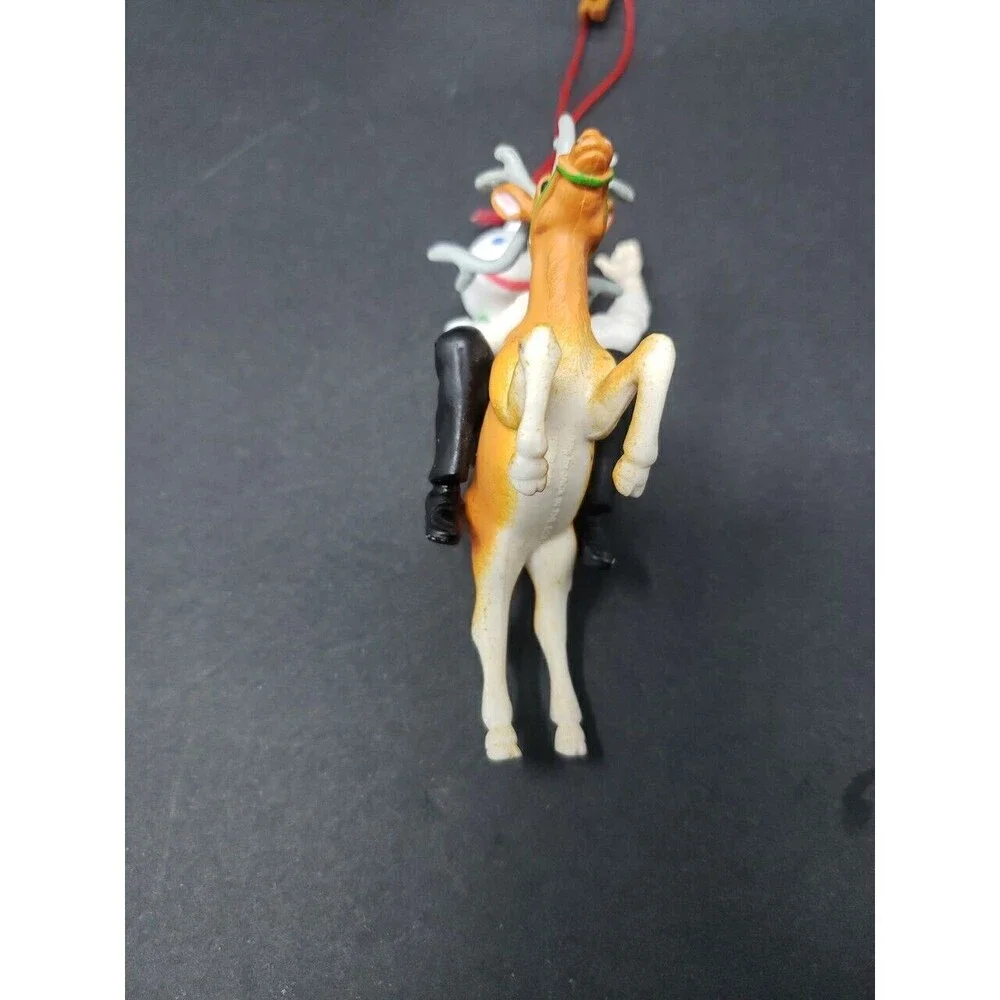 JACK In The Box Santa Ornament Riding Reindeer Antlers Vintage Christmas Ad